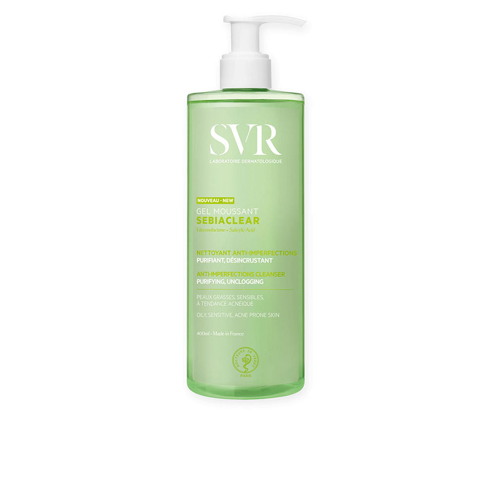 Clear mattifying gel cleanser pump, 400 ml, soap-free formula for oily skin