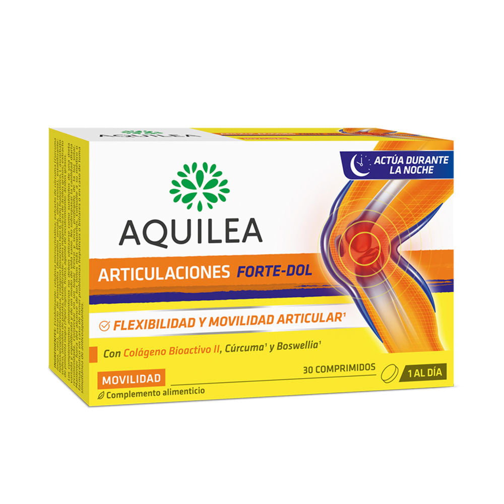 Bottle of Aquilea joint support supplement with collagen, turmeric, boswellia