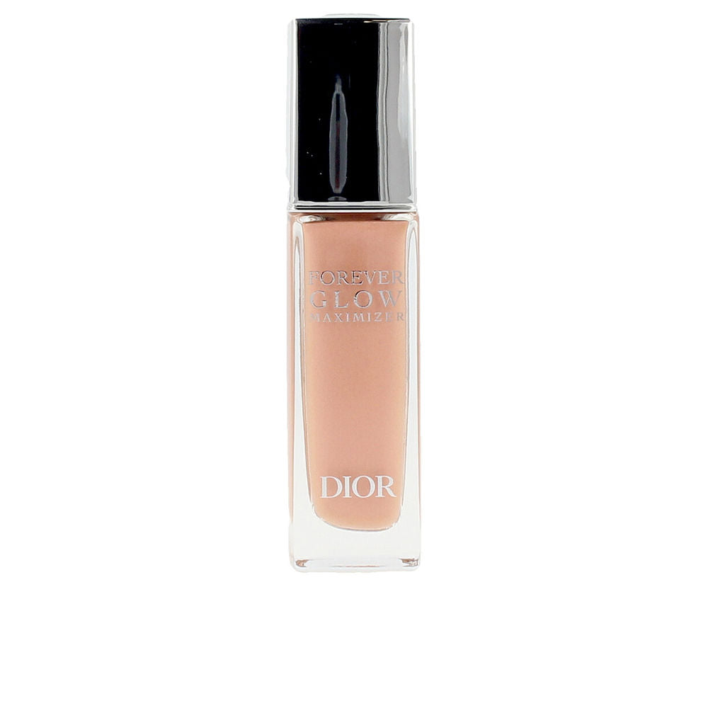 11 ml peachy liquid illuminator in glass bottle with dropper, pearlescent finish