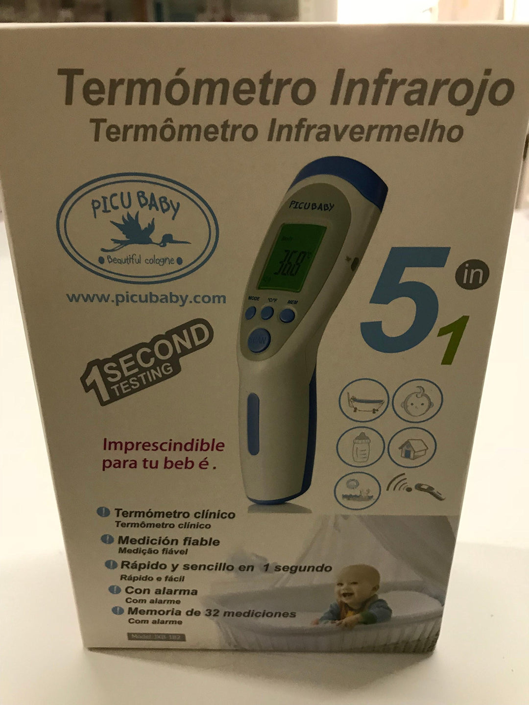 Handheld infrared forehead clinical thermometer with digital display, Unisex