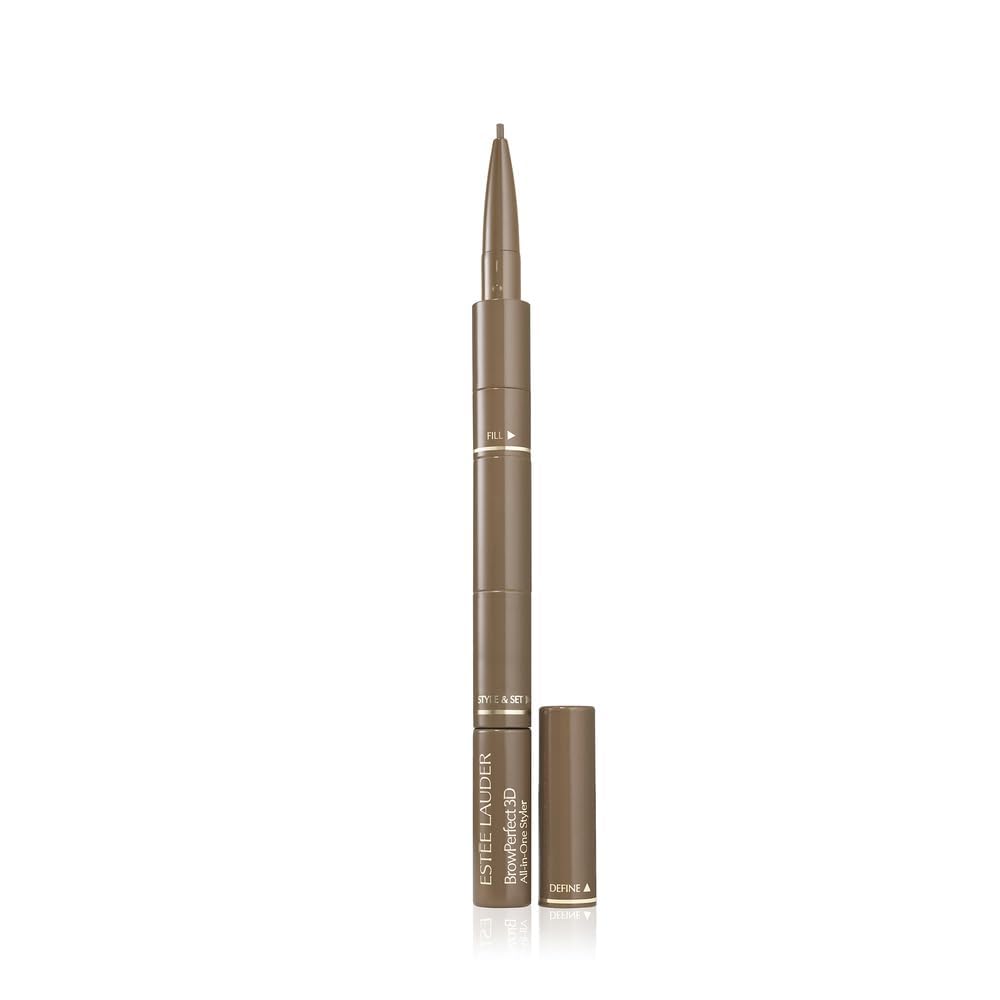 Slim 3‑in‑1 brow pencil with pencil, powder tip and clear gel, cool blonde