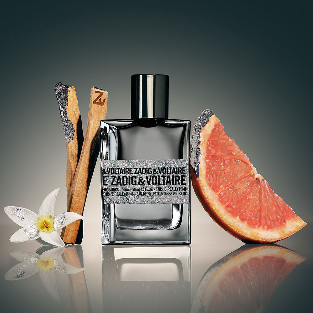 50 ml silver-toned eau de parfum bottle, woody-oriental fragrance for Man