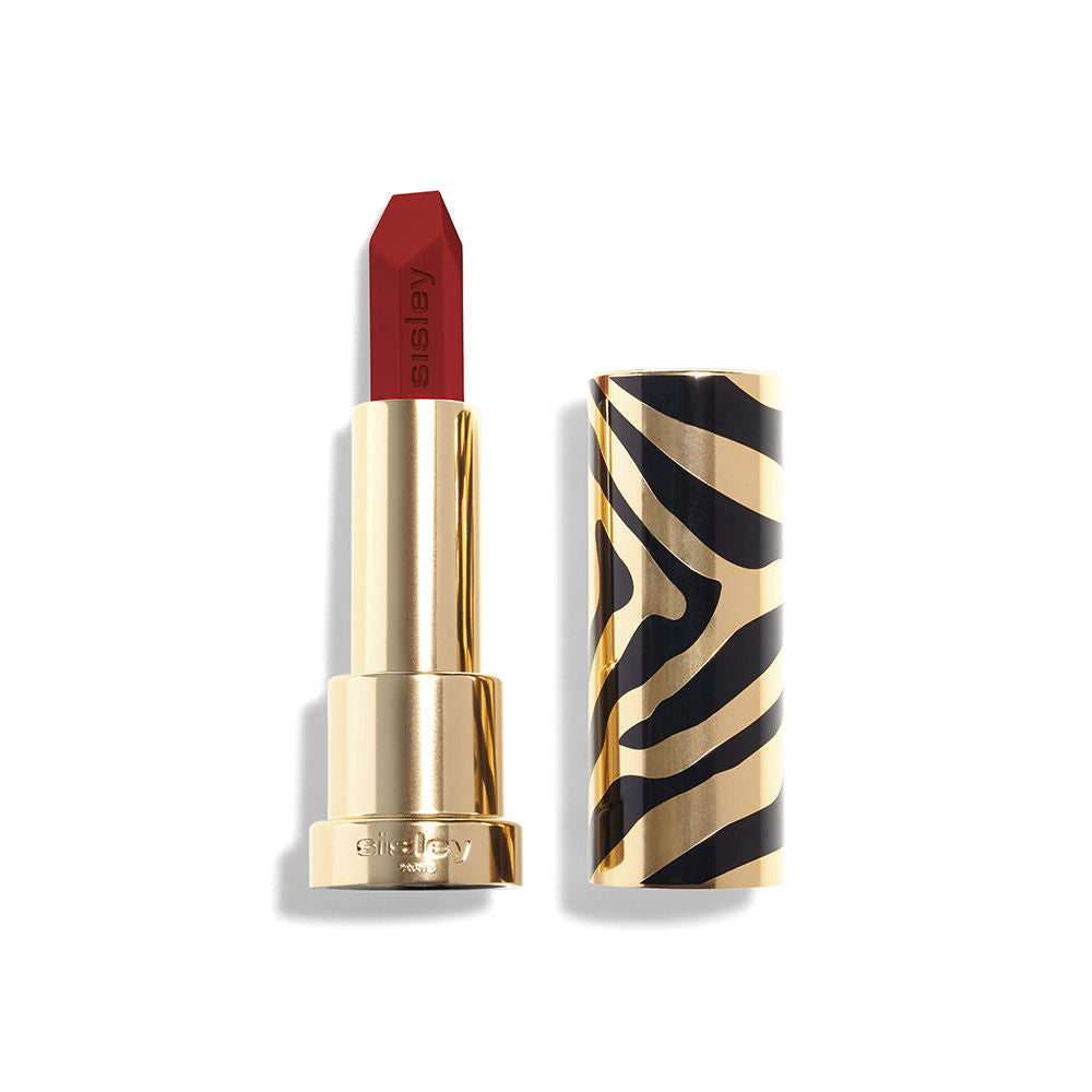 Sleek red gel lipstick bullet in magnetic zebra-patterned case, 3.4 g