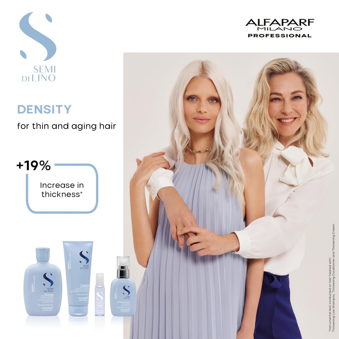 250 ml bottle of thickening shampoo for fine, mature hair, gentle foaming formula