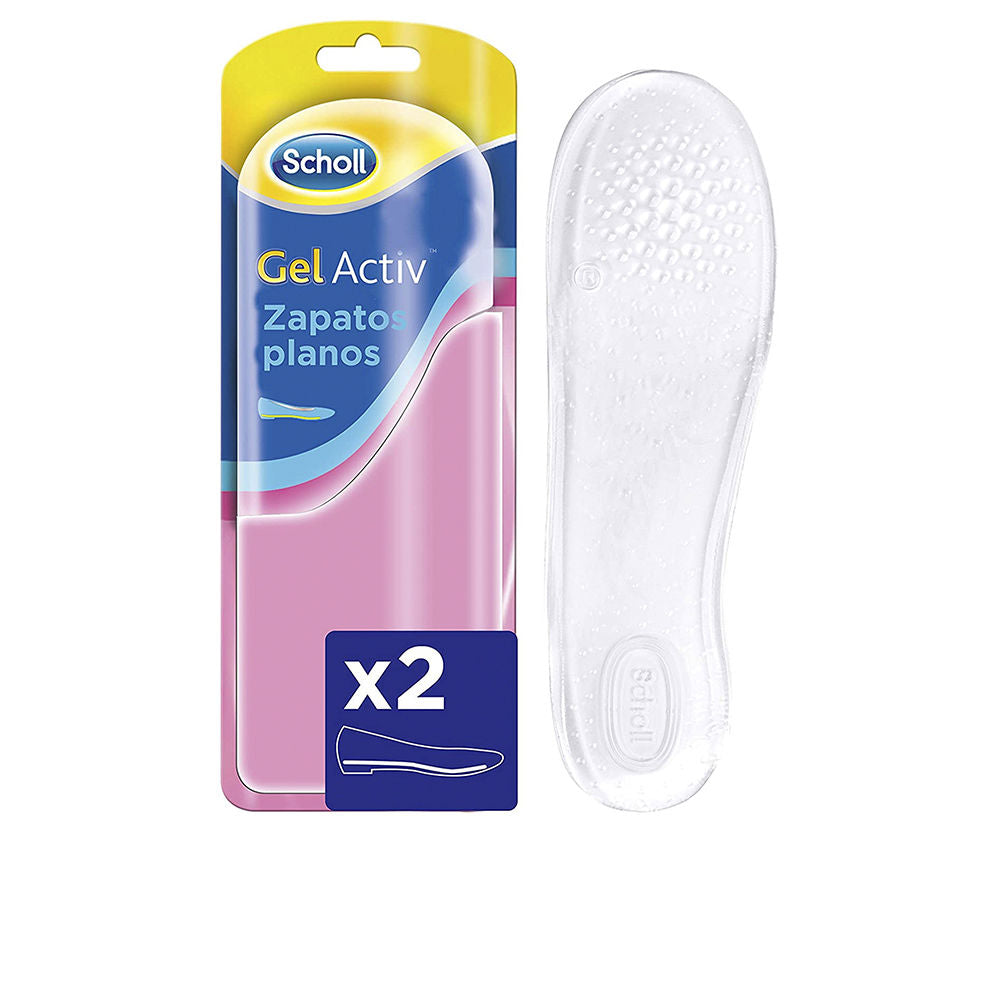 Scholl Clear gel shoe insole with textured small bumps, slim contoured shape and embossed brand logo