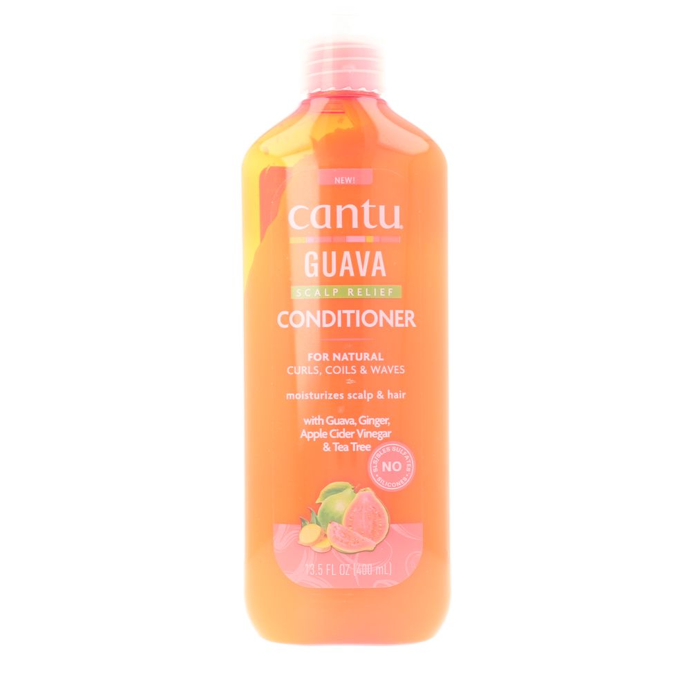 400 ml bottle of Guava & Ginger scalp conditioner with cooling formula