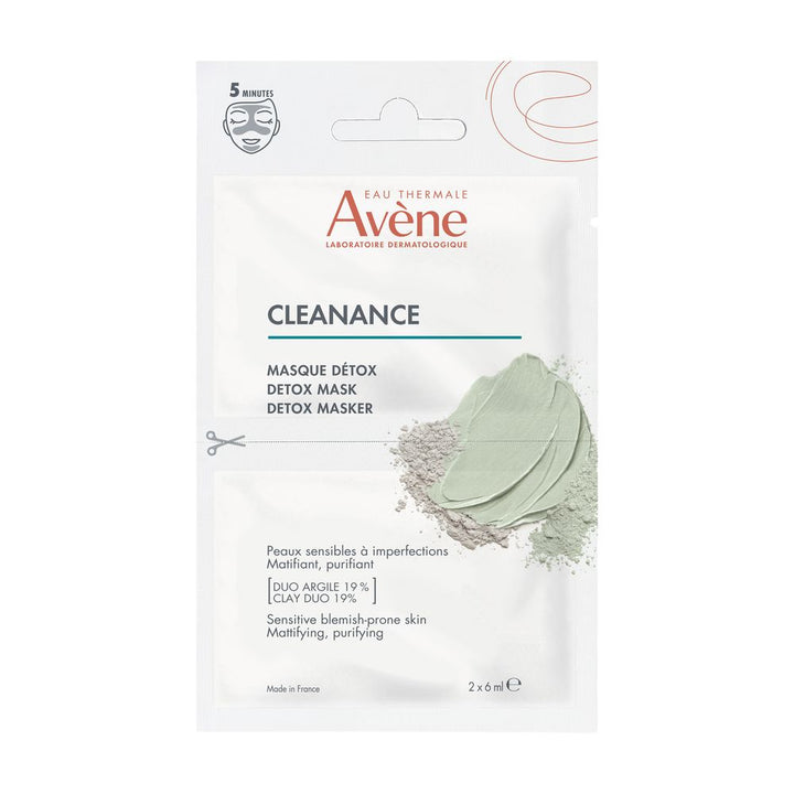 Small tube of detox clay mask with kaolin and perlite for sensitive skin