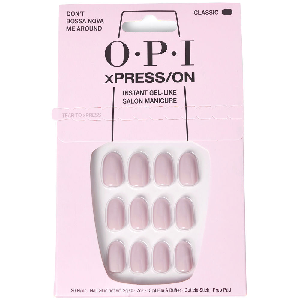 Boxed set of 30 red press‑on nails with glue, file and prep pad