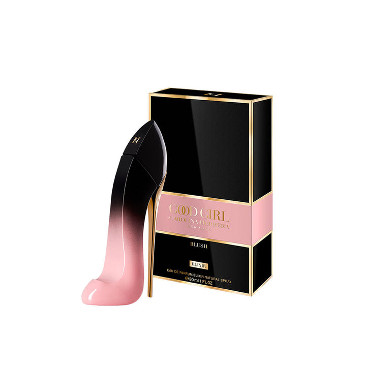 30 ml pink ombré stiletto bottle with gold heel, floral-woody perfume
