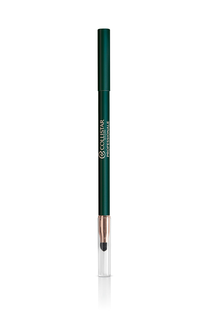Slim metallic green eye pencil with twist-up tip and glossy finish, 1 unit