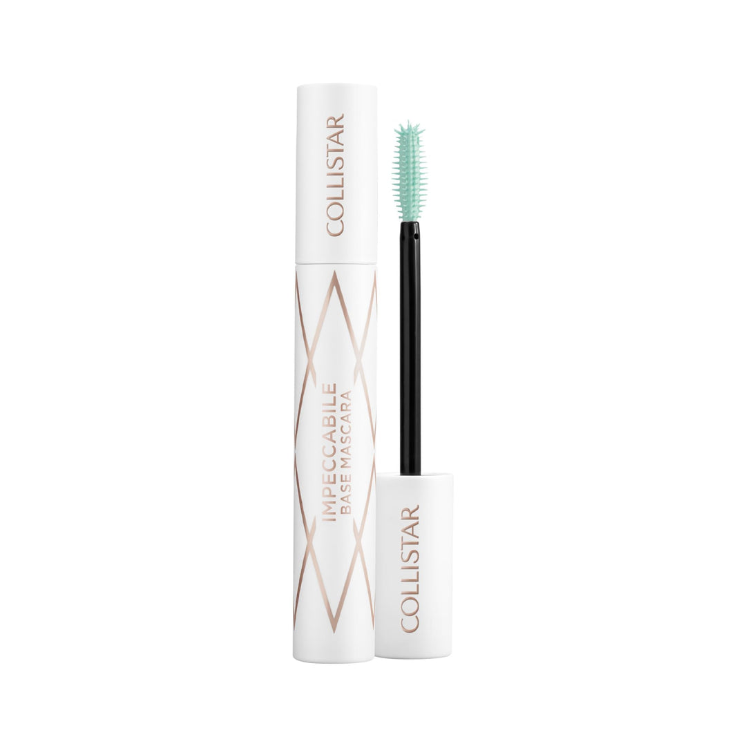 Collistar Mint-hued eyelash primer tube with precision wand, glossy finish and slim cylindrical cap
