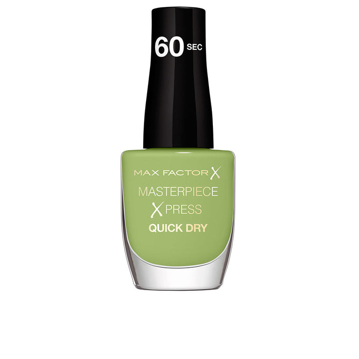 Small 8 ml bottle of bright Key Lime quick‑dry nail polish with glossy finish