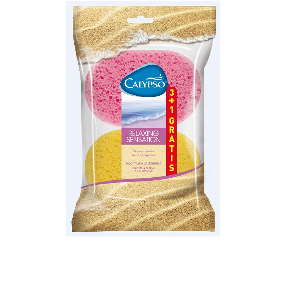 Calypso soft cellulose bath sponge with textured surface for lathering
