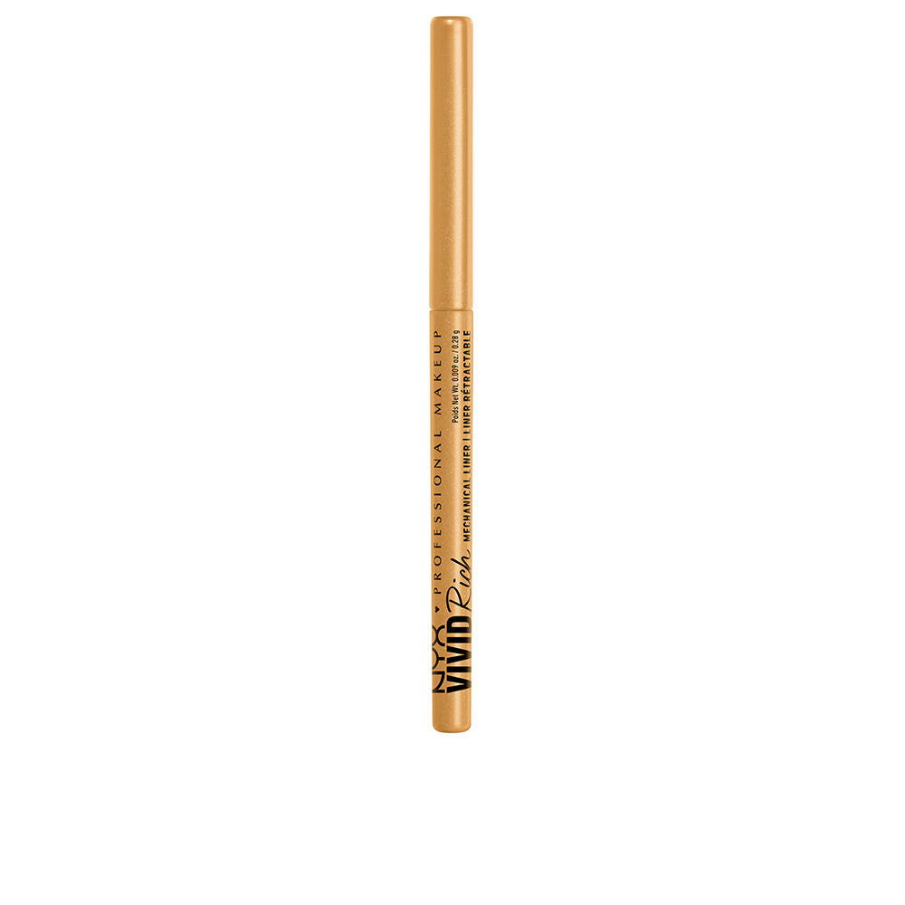 Retractable gold mechanical eyeliner pencil, compact 0.28 g, creamy finish