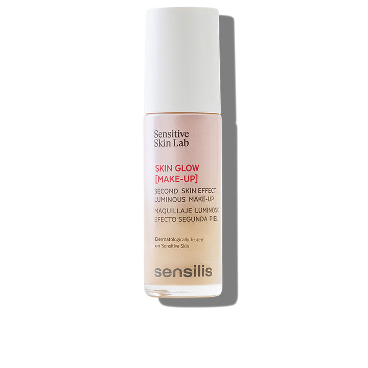 30 ml luminous liquid foundation bottle, shade 05-Pêche Doré, hydrating makeup