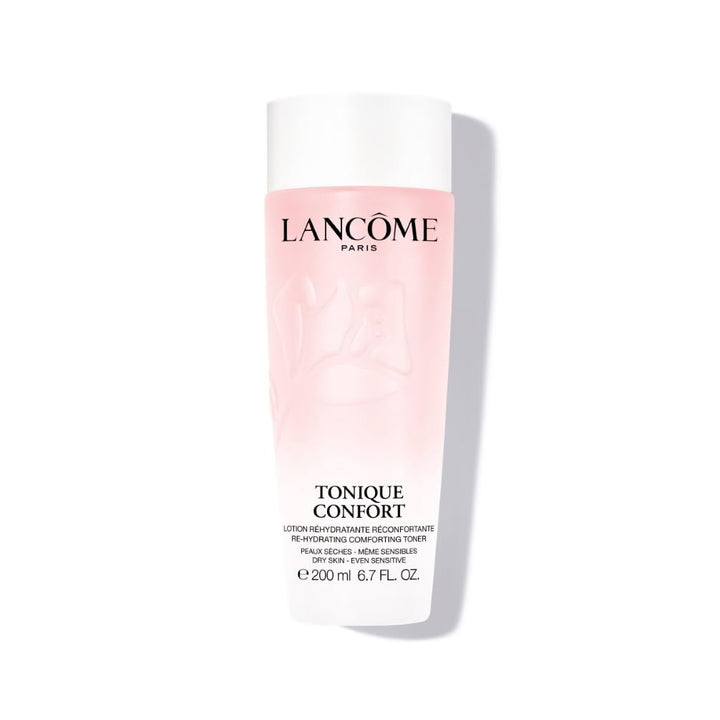 200 ml clear bottle of rose hydrating facial tonic with soft pink liquid