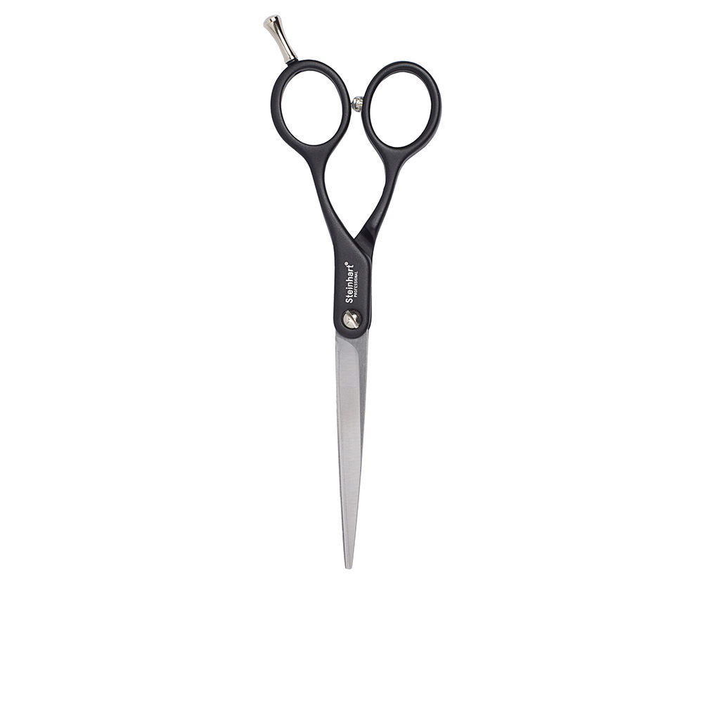 Black 6-inch aluminium hair scissors with slice edge and protective case, Unisex