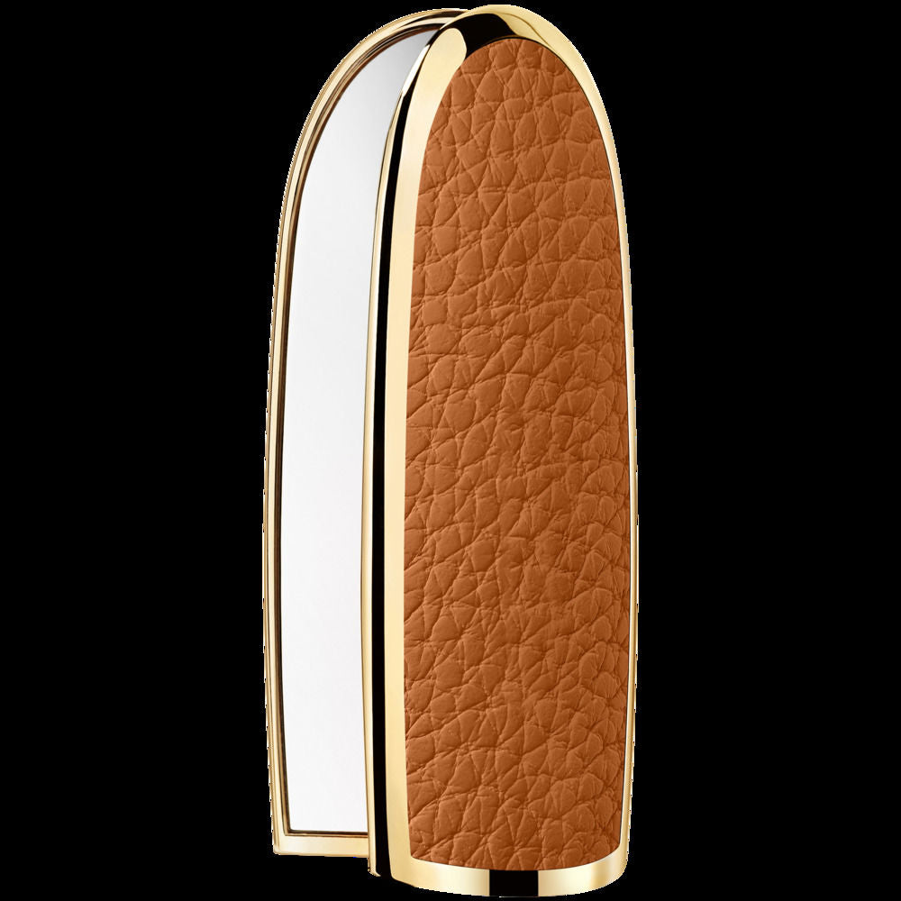 Refillable camel velvet lipstick in gilded compact with hidden double mirror, Unisex