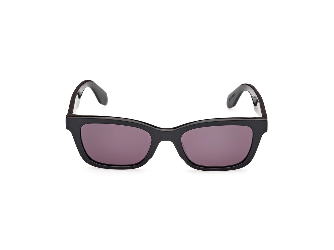 Marcolin Black plastic Navigator sunglasses with rectangular lenses, thick solid frame, slightly curved temples