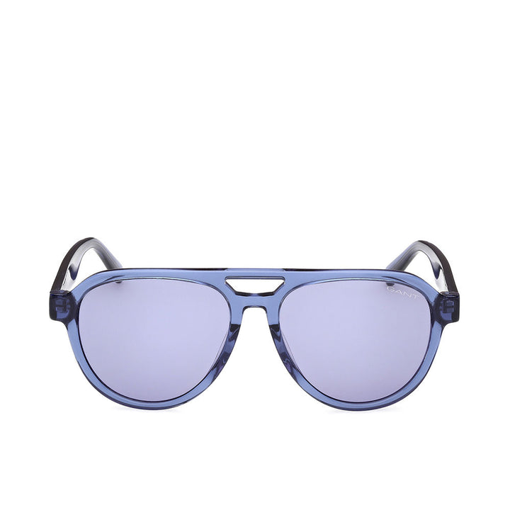 Blue-lens acetate aviator sunglasses for Man, 56 mm lenses, 16 mm bridge
