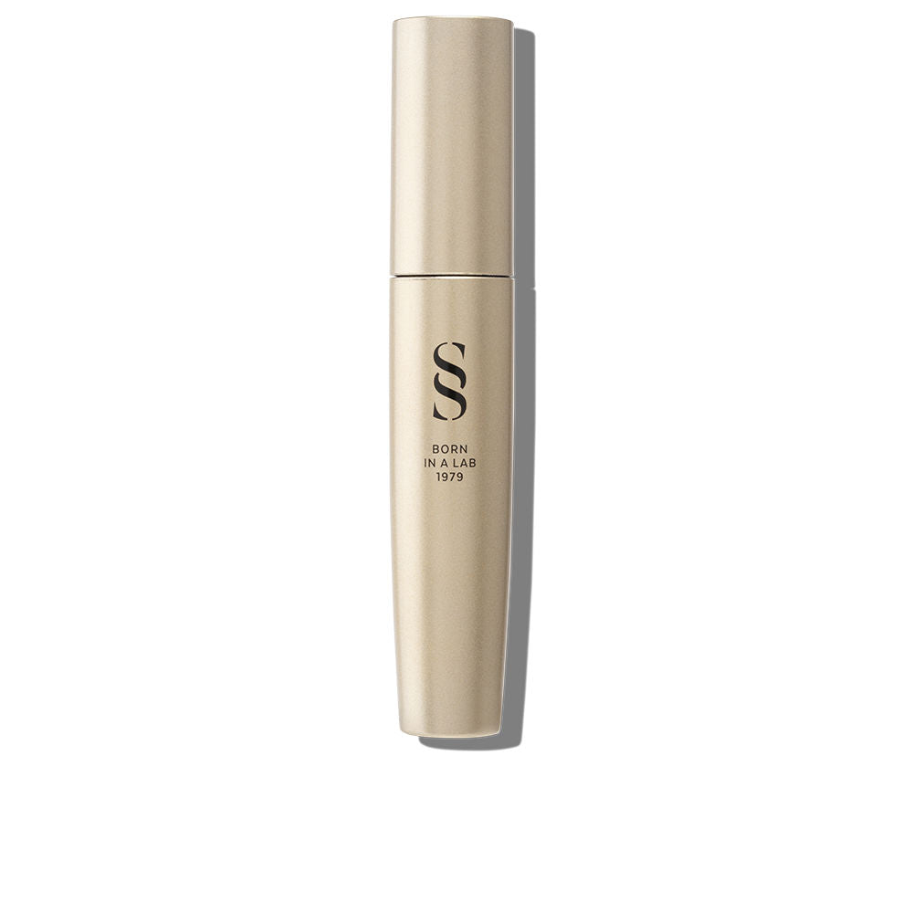 Sensilis Gold cylindrical mascara tube with matte finish, black printed logo, two-part cap and body design