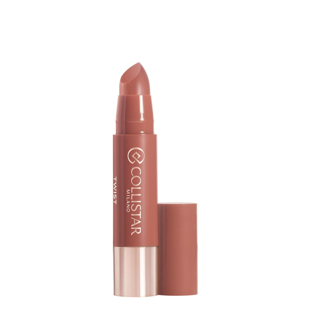 Twist-up tinted balm gloss in brown shade, 2.8 g, recyclable tube