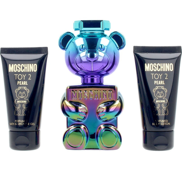 Iridescent multi‑coloured perfume bottle evoking Tahitian nacre, Unisex woody-citrus scent