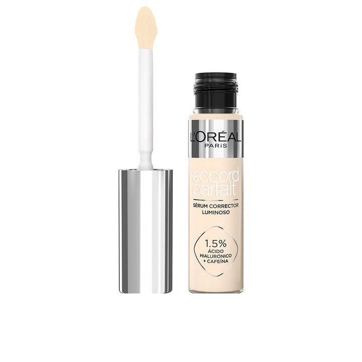 11 ml serum concealer with stainless‑steel applicator, hyaluronic and caffeine