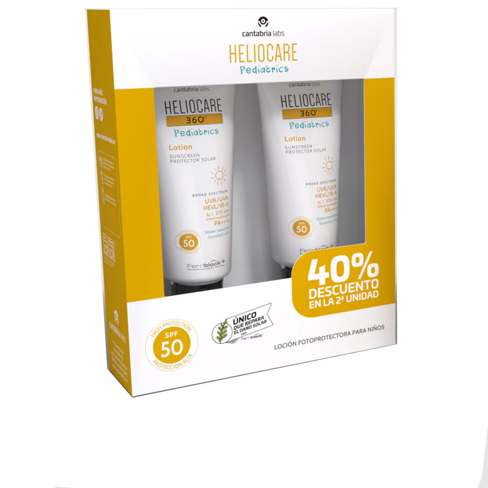 Pump bottle of Heliocare Baby & Toddler SPF 50+ lightweight sunscreen lotion