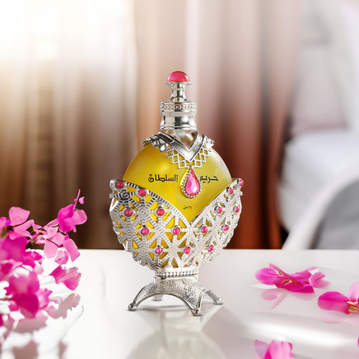 35 ml silver-hued perfume oil bottle, aromatic oriental fragrance for Women