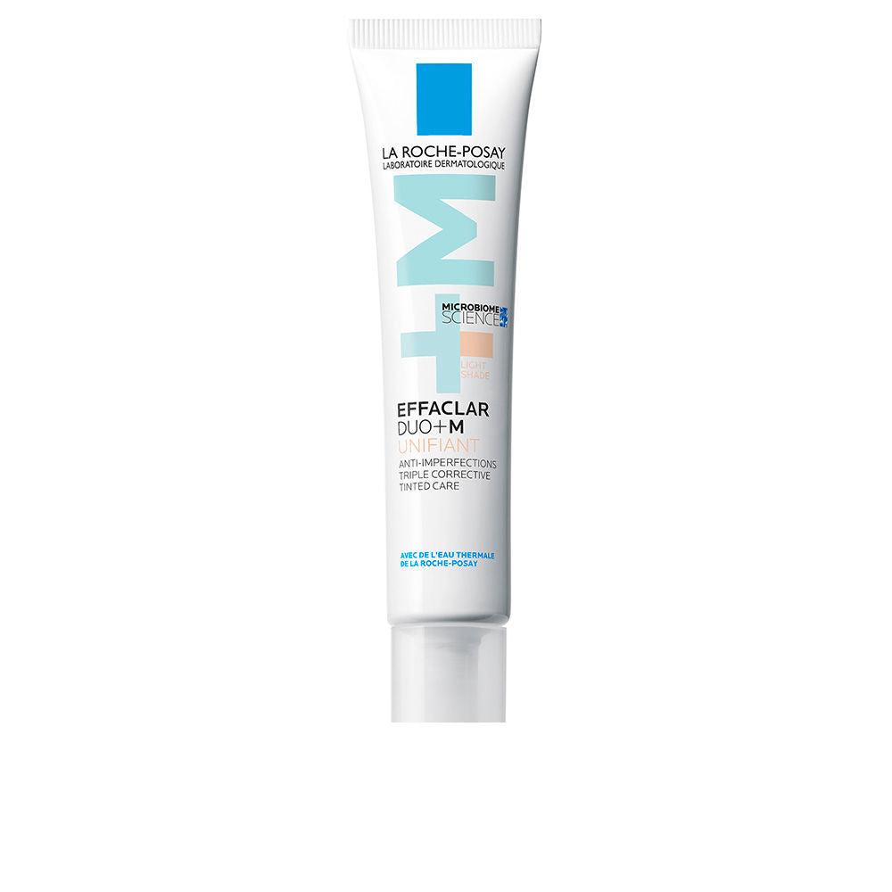 la Roche Posay white, yellow, green plastic tube with flip-top cap, modern clean tube packaging.