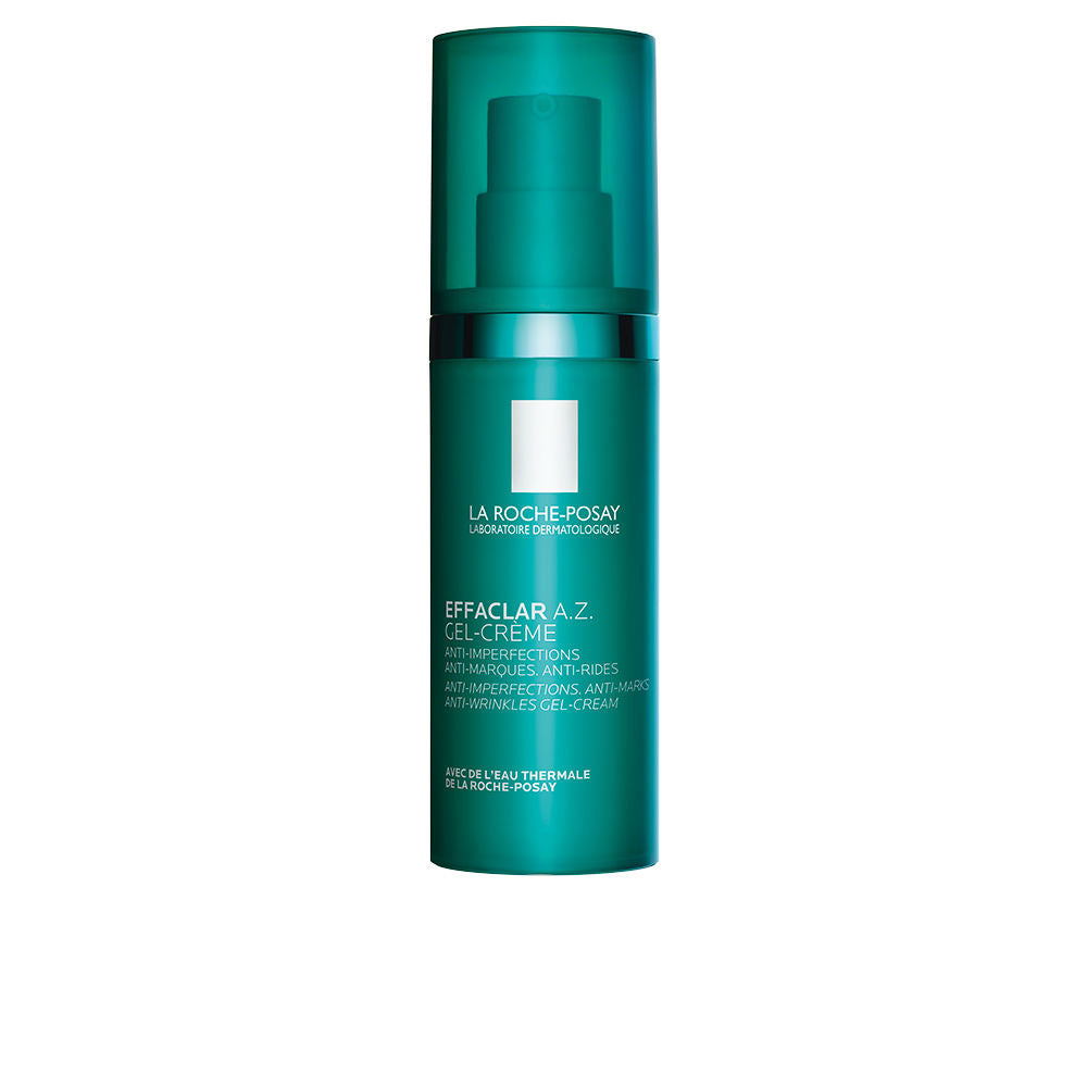 La Roche‑Posay Effaclar AZ Gel Cream jar and pump on neutral background