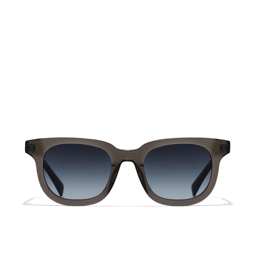 Grey square acetate Unisex sunglasses, polished finish, measured fit