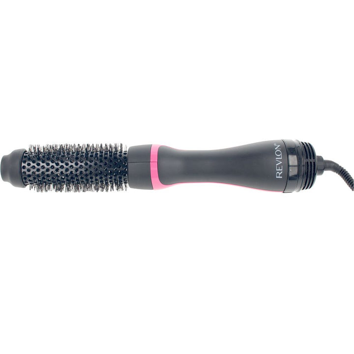 Oval ceramic hot air brush with mixed bristles, compact head, and long swivel cable