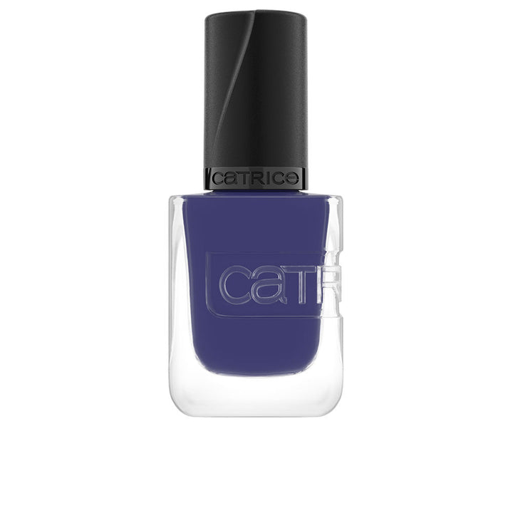 Bottle of deep blue gel-finish nail polish, 10.5 ml, high-shine lacquer