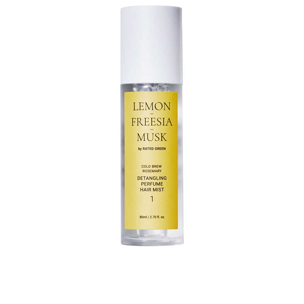 Clear spray bottle of rosemary and coconut detangling hair mist, 80 ml
