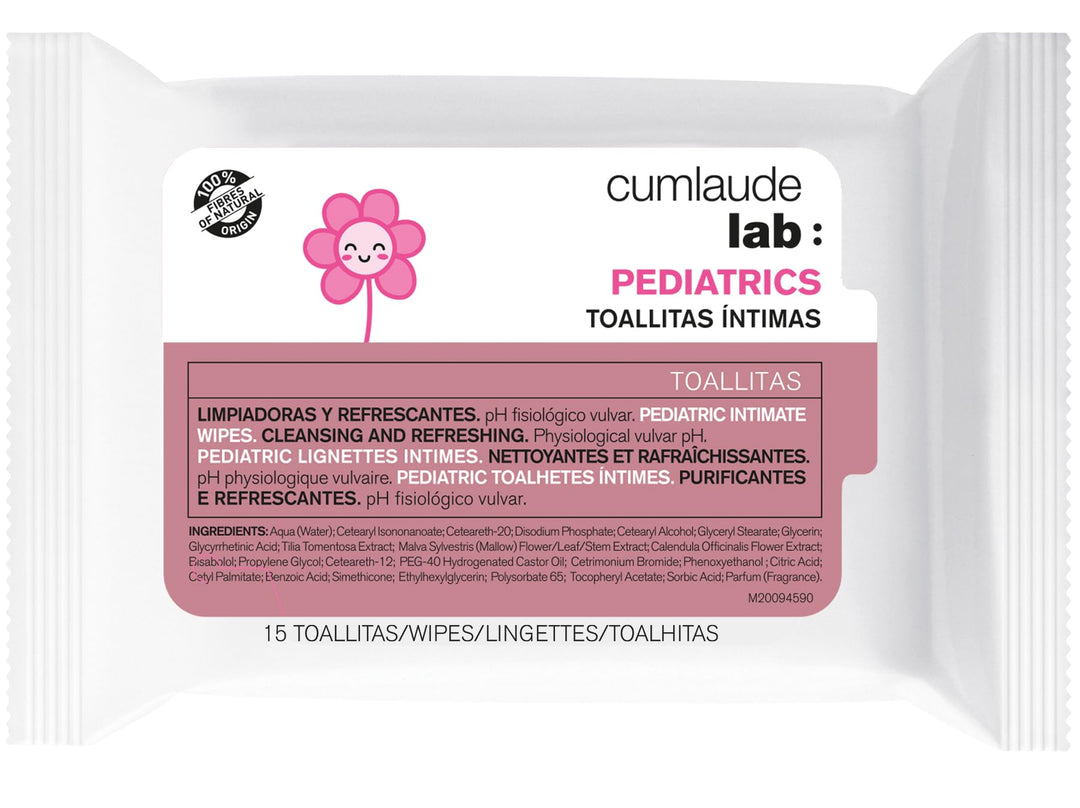 Pack of Cumlaude Lab gentle intimate wipes for young girls with calming botanical extracts