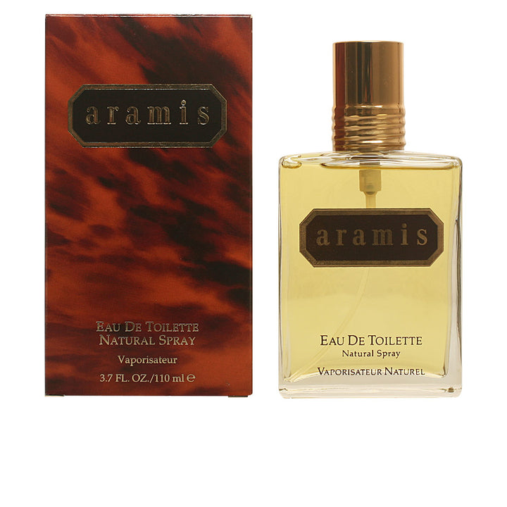Classic Aramis Eau de Toilette bottle evoking leather and warm woods