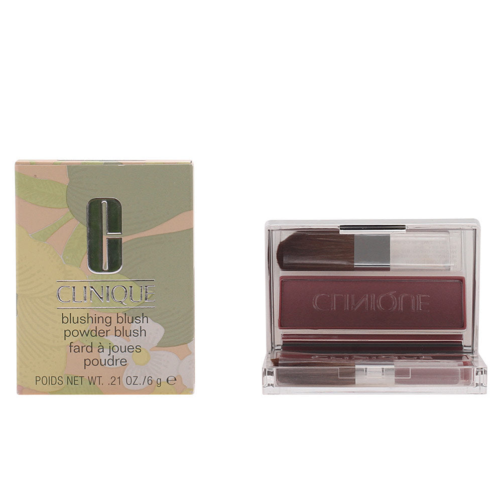 Compact powder blush in smoldering plum with angled brush, 6 g pan