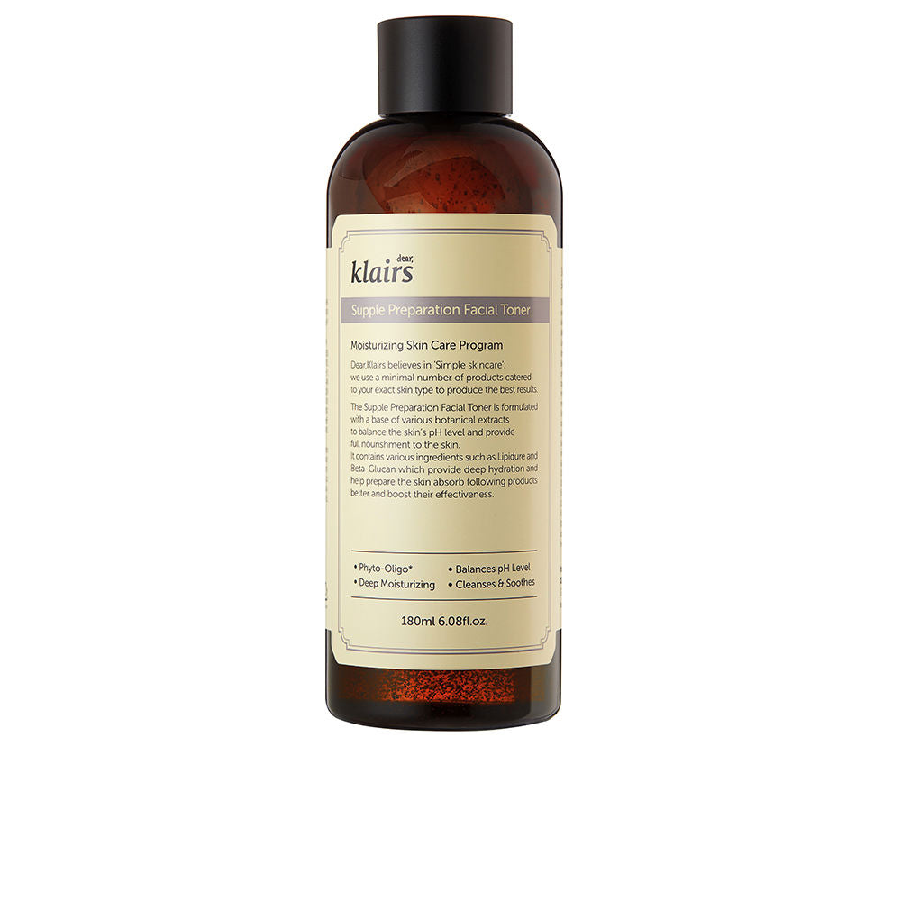 Clear bottle of hydrating tonic, 180 ml, botanical extracts, for Women with sensitive skin
