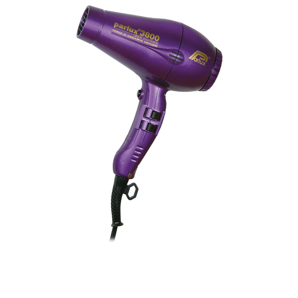 Violet ceramic ionic hair dryer, compact design, integrated silencer