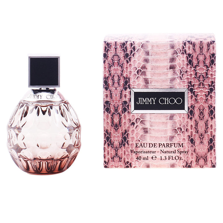 Jimmy Choo rounded soft-pink perfume bottle with subtle glamorous silhouette