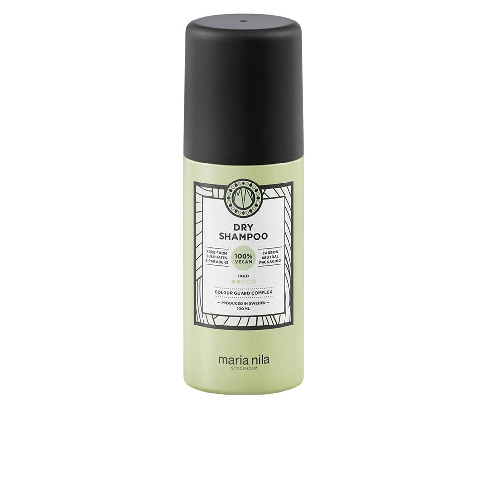 Can of pear-scented dry shampoo spray, 100 ml, powder formula for oily roots