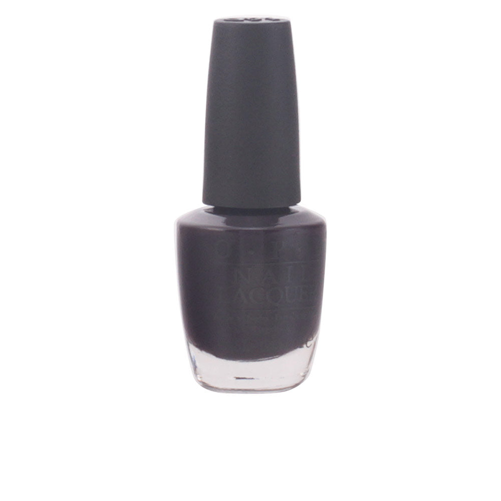 15 ml bottle of glossy black nail lacquer with wide brush, salon finish