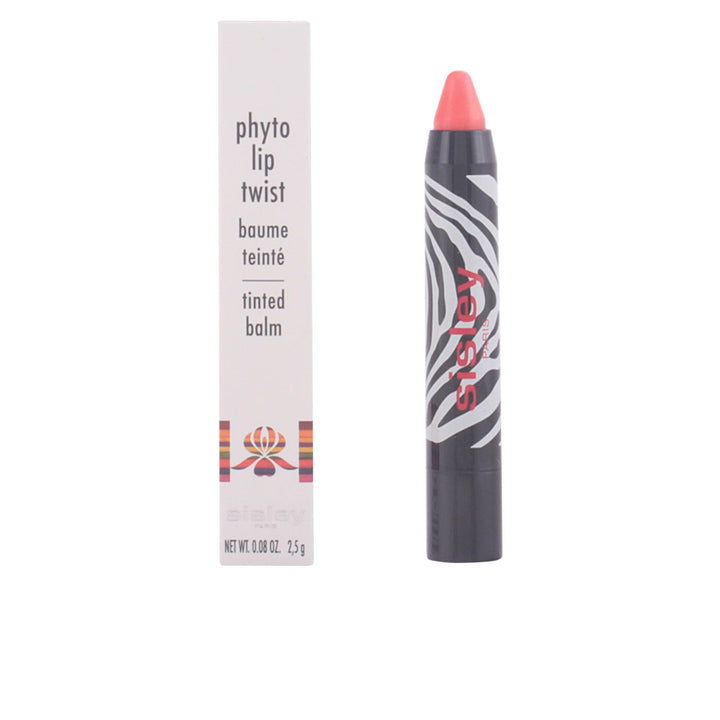 Twist-up peach tinted lip balm stick, 2.5 g, glossy finish