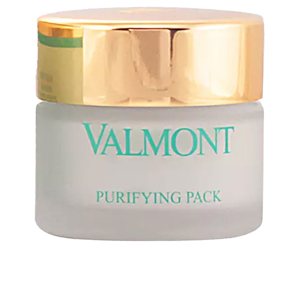 Frosted white glass cosmetic jar with gold screw-on lid, minimalist luxury design — Valmont