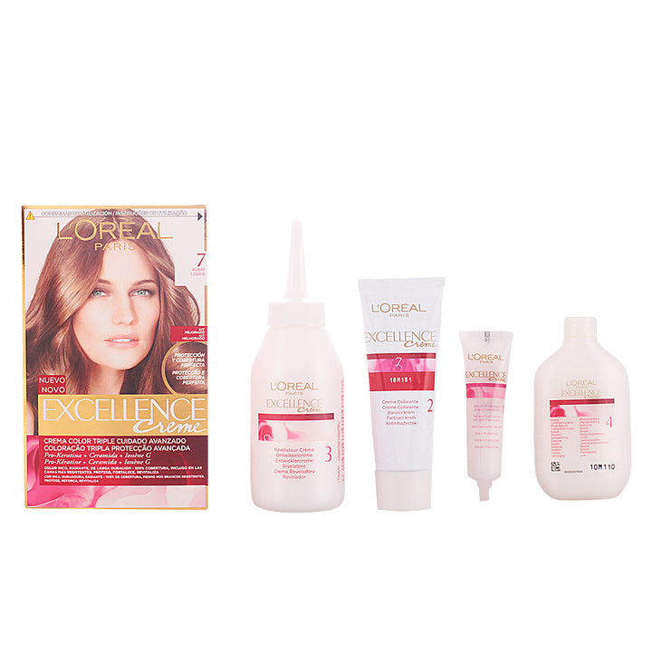 192 ml hair colour cream kit in shade 7 Rubio, Triple Care system packaging