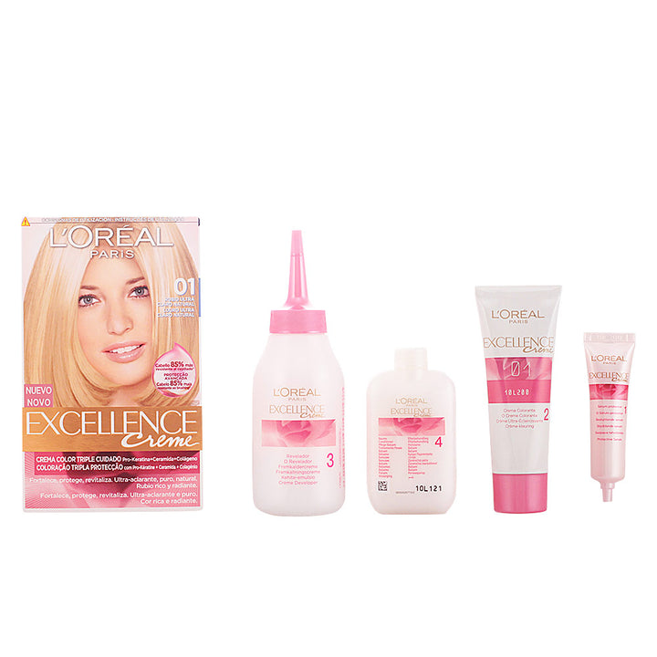 192 ml hair colour cream kit in ultra‑light natural blonde, full grey coverage, Unisex