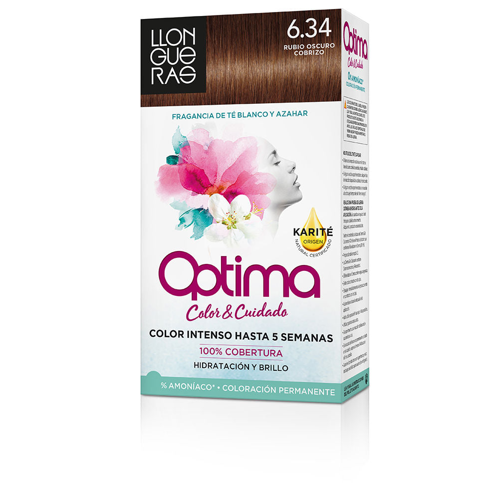 Tube of ammonia-free permanent hair colour cream with developer and conditioning mask, golden deep blond