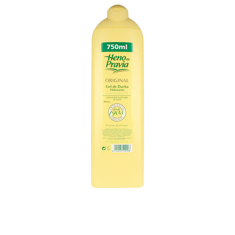 Bottle of Heno de Pravia Authentic Shower Gel with classic packaging, unisex fragrance